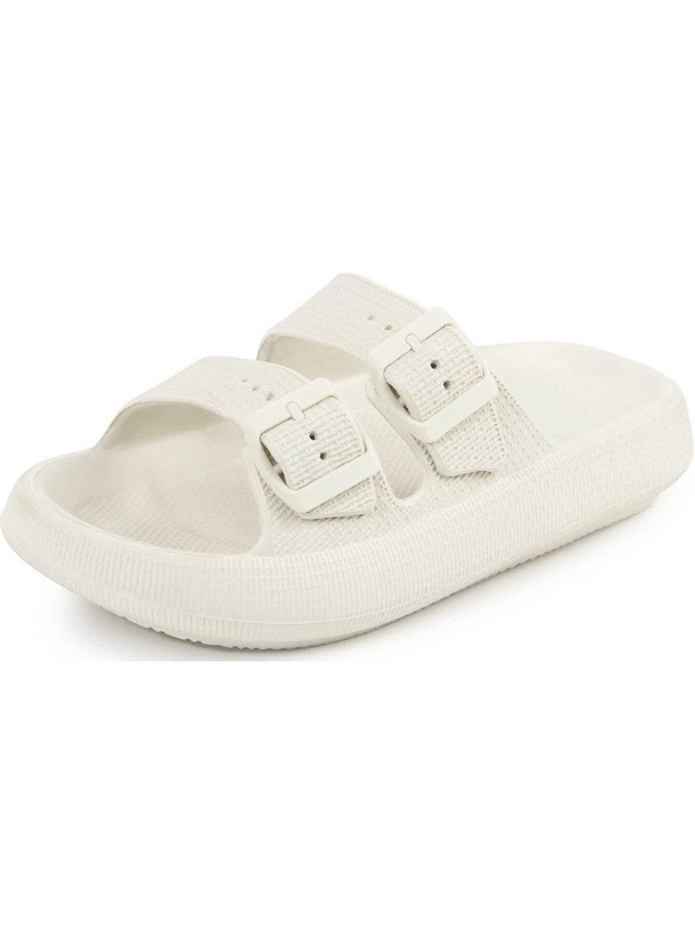 Weweya pillow Slippers Double Buckle Flat Slides